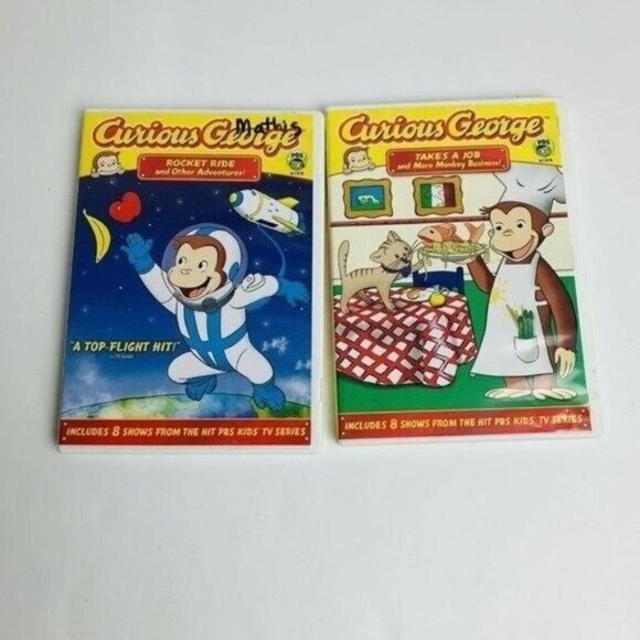 Curious George DVDs Lot Of 2 Rocket Ride And Takes A Job Both Include 8 Shows - Picture 2 of 5